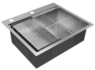 Комплект Paulmark: мойка Brim-Pro 60 и коландер Advance PM705951-BS+A405-BS брашированная нержавеющая сталь