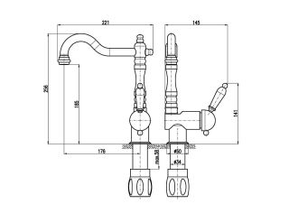 Смеситель для кухни Rav Slezak Labe L508.5/8CMATZ черный золото