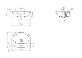 Мебельная раковина Cersanit Эрика 50см белый UM-ERI50/1