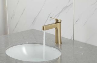 Смеситель для раковины Gappo G1099-33 золотой сатин