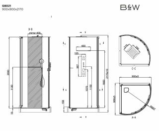 Душевая кабина Black & White Galaxy 8021000