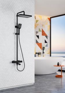 Душевая стойка Raglo R01.26.06 с термостатом чёрный