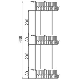 Полка угловая Gappo G331-3 с крючками чёрный