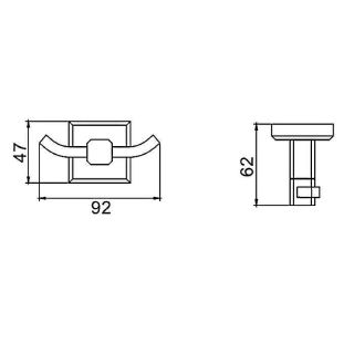 Крючок двойной Gappo G3805-2 хром