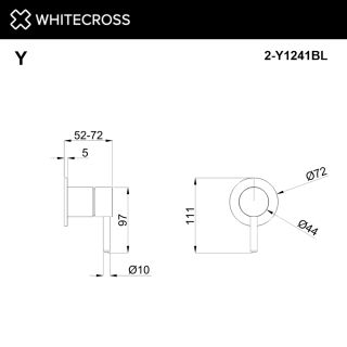 Внешняя часть смесителя на 1 потребитель WHITECROSS 2-Y1241CR хром