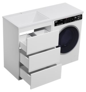 Напольная тумба под раковину Brevita Grafit GRA-01060-023Я под стиральную машину 60см белый