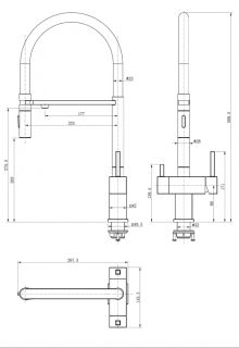 Смеситель для кухни под фильтр на магните GROCENBERG GB4098BL (Kerox Венгрия) Черный матовый