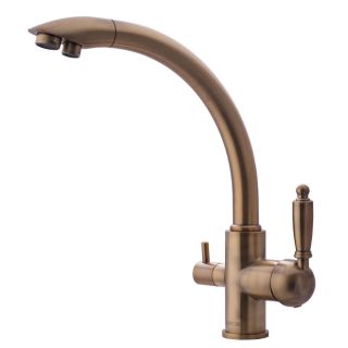 Смеситель для кухни Swedbe Selene Plus K8043M в комплекте с фильтром Аквафор Морион бронза