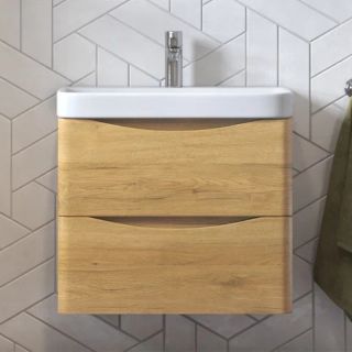 Тумба под раковину подвесная Velvex Clay tp.CLA.9595.60.2Y дуб верона, 60 см