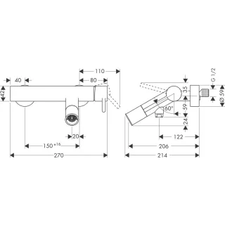 Смеситель для ванны Hansgrohe Starck 10411990 золото