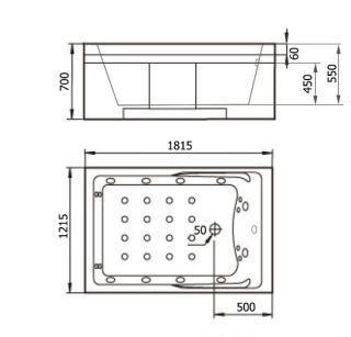 Акриловая ванна Gemy G9061 K L 181x121x70