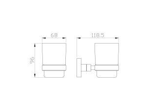 Два стакана для зубных щеток с держателем Wonzon & Woghand First WW-8428-LG золото глянцевое