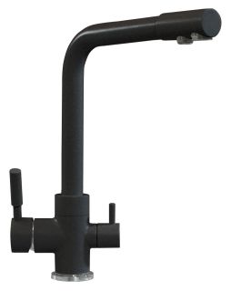 Смеситель для кухни Tolero Высокий дуо чёрный 627635
