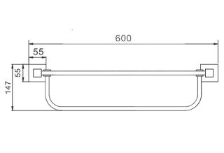 Полка для полотенец Haiba HB8924 чёрный матовый