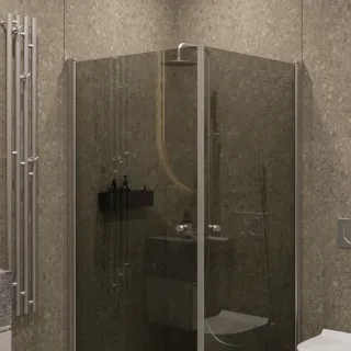 Душевой уголок на монопетле by Deonria U-90-89-6-G-HM1 90x89см хром матовый/графит