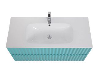 Тумба под раковину ArtMax Elegant AM-ELEGANT-1000-2C-SO-MM-LED 100 см светло-зелёный матовый