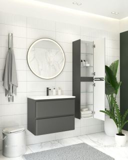 Пенал Aquanet Эмбер 330472 35 см чёрный матовый