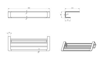 Полка для полотенец  Wonzon & Woghand WW-V2901-CR хром
