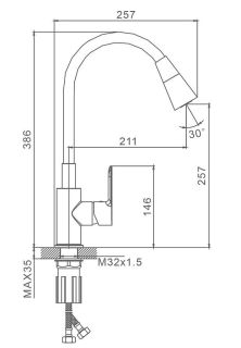 Смеситель для кухни Splenka S06.43.06 чёрный