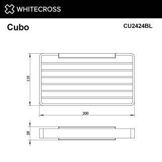 Мыльница-решетка подвесная WHITECROSS Cubo CU2424BL чёрный матовый