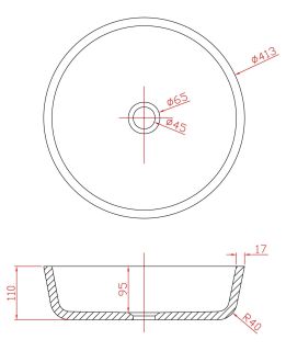 Раковина Montebianco Isola Bella 11092 41см белый