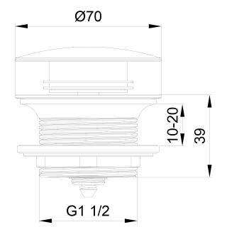 Донный клапан для ванны Wonzon & Woghand WW-SS105-MB чёрный матовый