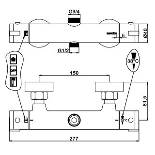 Душевая стойка Swedbe Hermes 5144B со смесителем для душа чёрный