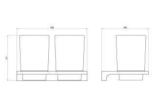 Два стакана для зубных щеток с держателем Wonzon & Woghand Eclipse WW-9128-BL чёрный