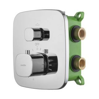 Встраиваемый смеситель Swedbe Platta 9032 термостатический подключение на три выхода хром