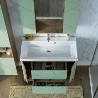 Тумба под раковину Бриклаер Кристалл 4627125417184 90 см фисташковый