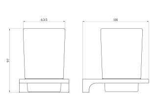 Стакан для зубных щеток с держателем Wonzon & Woghand Eclipse WW-9121 хром