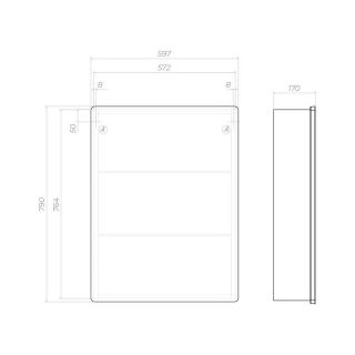 Зеркальный шкаф с подсветкой Vigo Geometry 117 60 см