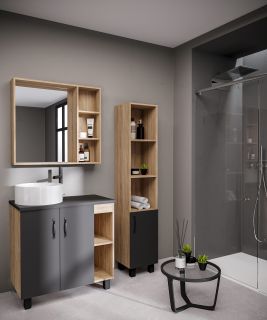 Тумба напольная Grossman "ФЛАЙ-100 см" дуб сонома/серая