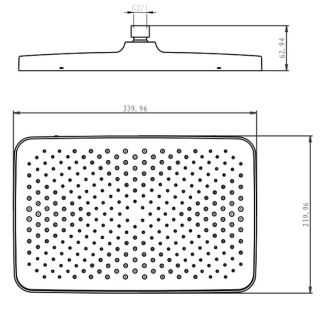 Верхний душ Raglo R451.52.06 34x22см чёрный
