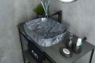 Раковина Gid   54401 накладная под камень глянцевая 50x40x14