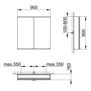 Зеркальный шкаф Keuco Royal Modular 800211091100000 90 см