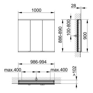 Зеркальный шкаф Keuco Royal Modular 800300101000200 100 см