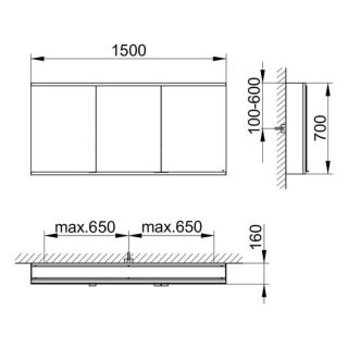 Зеркальный шкаф Keuco Royal Modular 800301150100000 150 см
