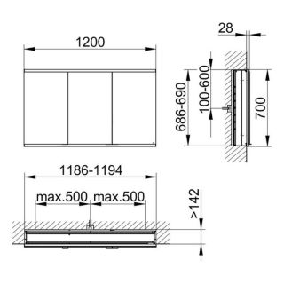 Зеркальный шкаф Keuco Royal Modular 800310120100300 120 см