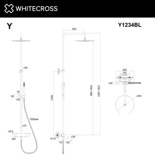 Душевая стойка термостатическая WHITECROSS Y Y1234CPB брашированная медь