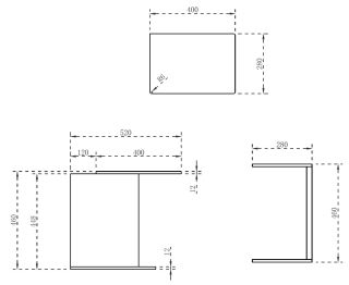 Столик для ванной комнаты ABBER Stein AS1636MB чёрный матовый