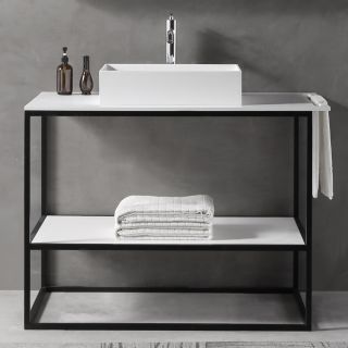 Консоль под раковину ABBER Stein AS2631 напольная 106см белый матовый