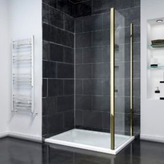 Боковая панель Veconi KP-14G, 800x1950, Золото брашинг, стекло прозрачное