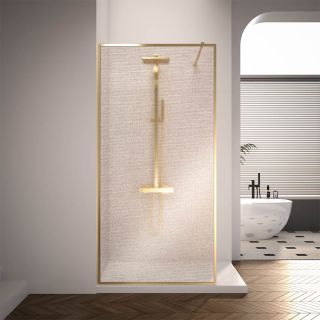 Душевая перегородка Veconi Korato KR-81GL, 1100x2000, брашированное золото, ламинированное золото