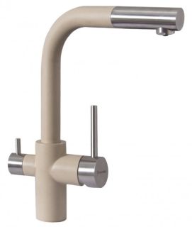 Смеситель для кухни Florentina Кристалл с подключением под фильтр шампань