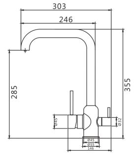 Смеситель для кухни Shevanik S268B с подключением фильтра сатин