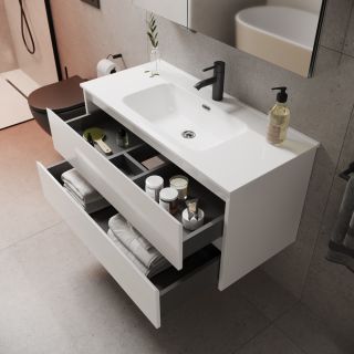 Подвесная тумба под раковину Sancos Libra LB60W 60см белый глянец