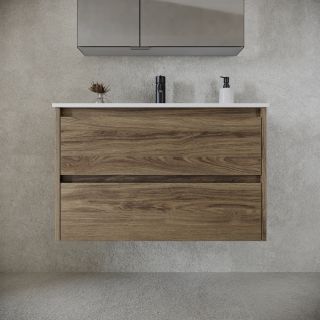 Подвесная тумба под раковину Sancos Libra LB80ECH 80см дуб чарльстон