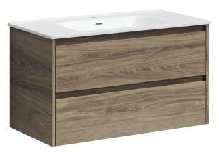 Подвесная тумба под раковину Sancos Libra LB90ECH 90см дуб чарльстон