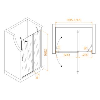 Душевая дверь RGW LE-004B 351200412-14 120см чёрный